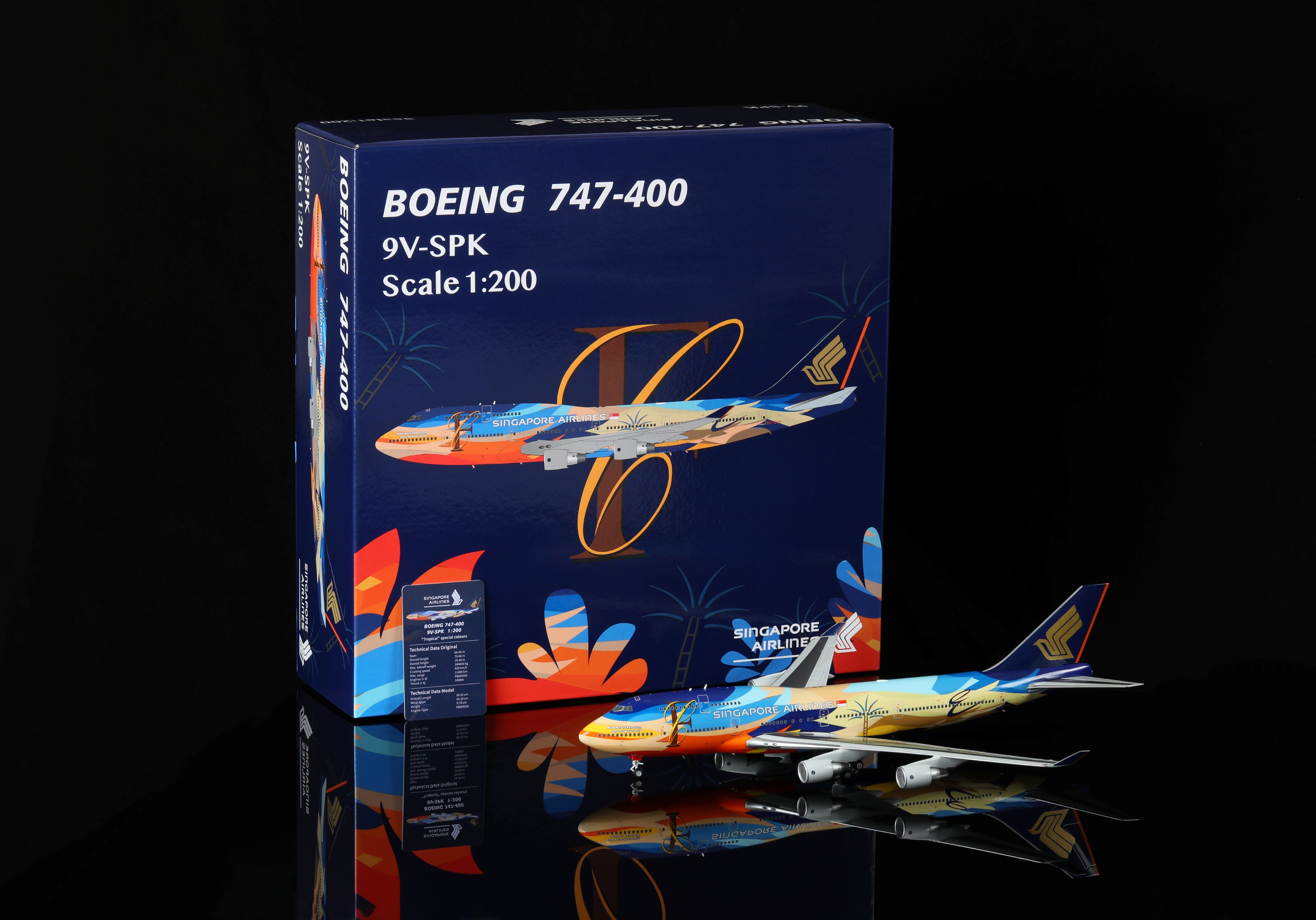NGMODELS 1:400 B747-400 シンガポール航空 9V-SPK www.JetCollector.com: Singapore Airlines B747-400 Tropical livery