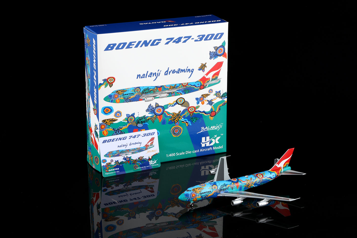 Qantas Airways Boeing 747-300 "Nalanji Dreaming - VH-EBU" Highly Detailed 1/400 Diecast Aircraft Model