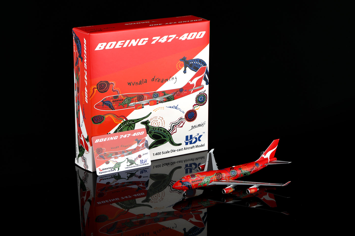 Qantas Airways Boeing 747-400 "Wunala Dreaming - VH-OJB" Highly Detailed 1/400 Diecast Aircraft Model