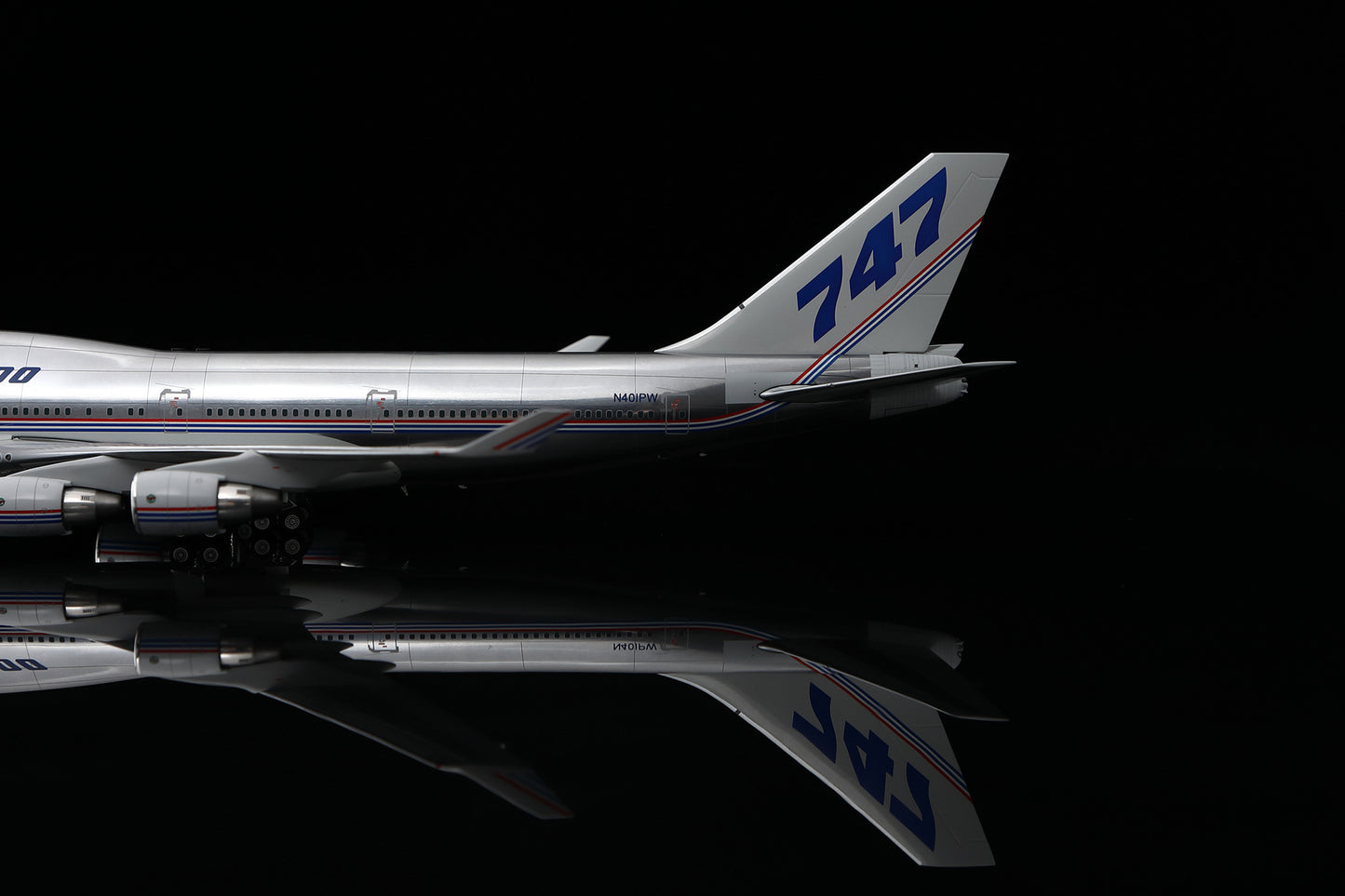 The Boeing Company Boeing 747-400 "Prototype - Chrome Livery" Highly Detailed Diecast Aircraft Model in 1/200 Scale