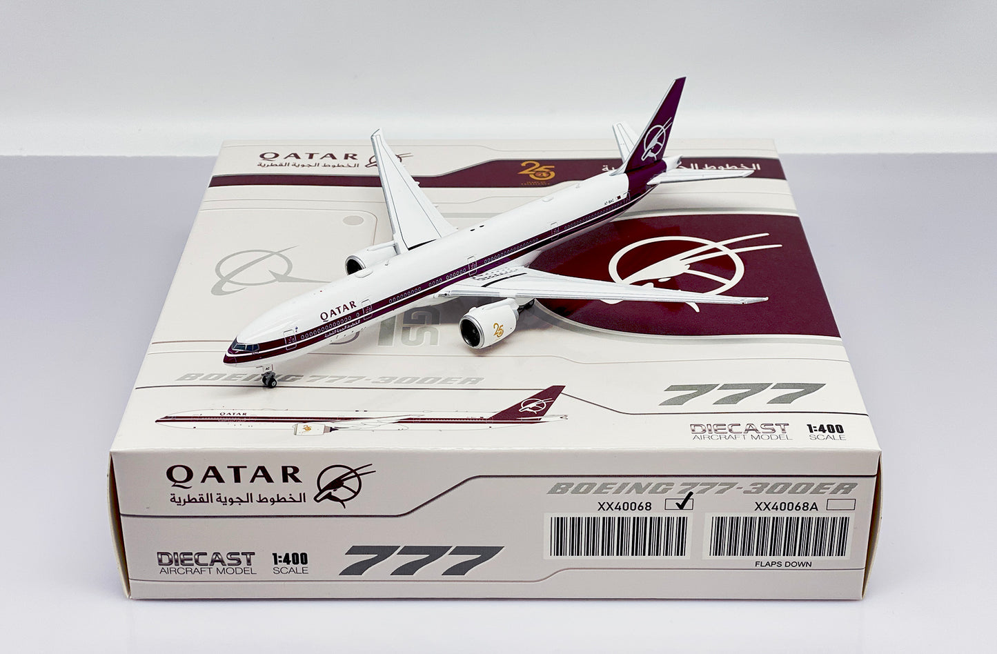 Qatar Airways (Retro) Boeing 777-300ER Highly Detailed 1/400 Diecast Aircraft Model