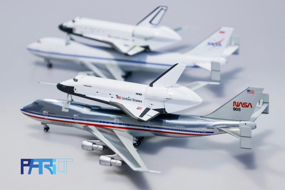 [PRE-ORDER] NASA Boeing 747-123 (SCA) "Polished American Livery" - N905NA and Rockwell Space Shuttle Orbiter "Enterprise" - OV-101 Highly Detailed 1/400 Diecast Aircraft Model