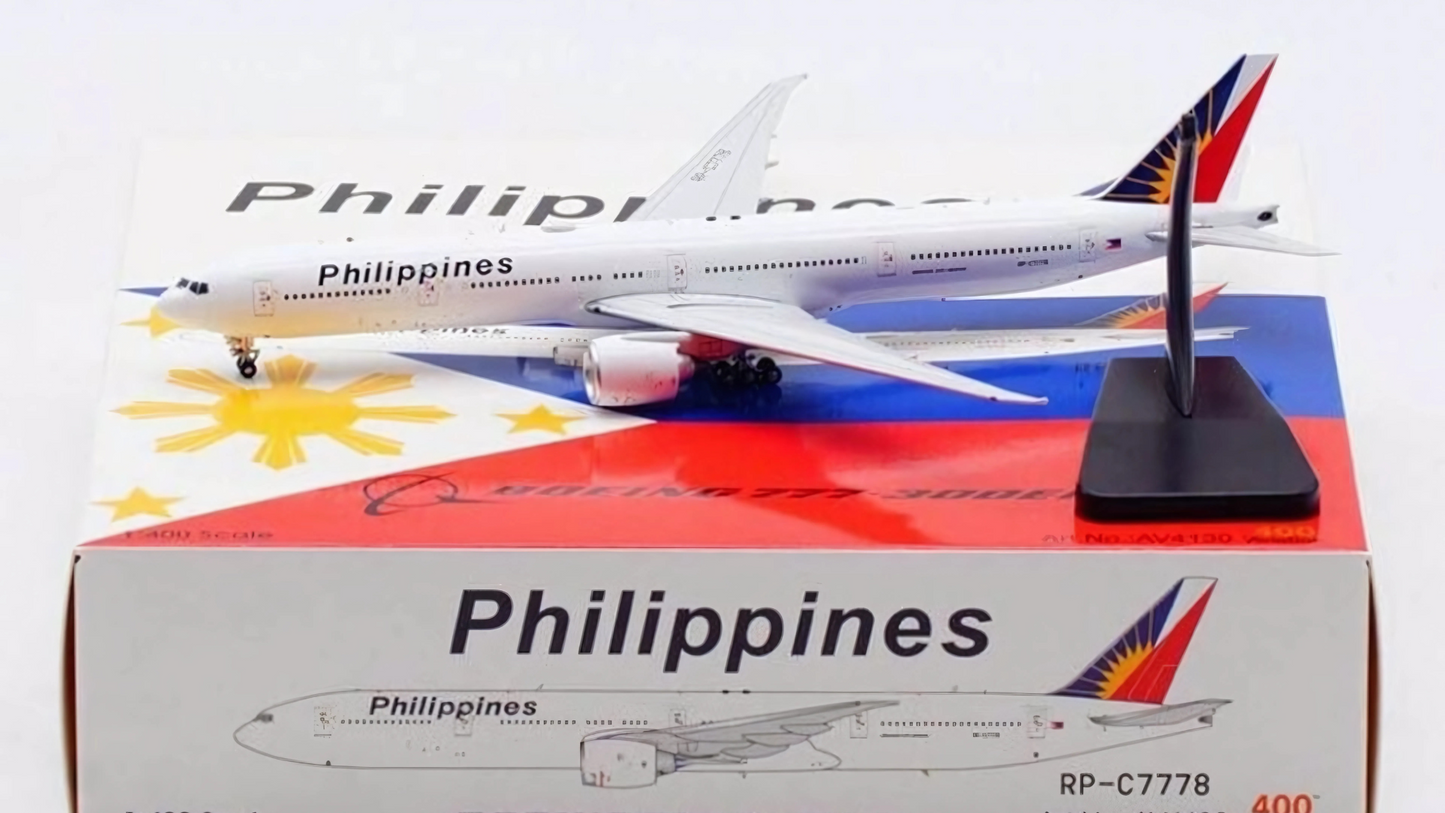 Philippine Airlines Boeing 777-300ER Highly Detailed Diecast Aircraft Model in 1/400 Scale