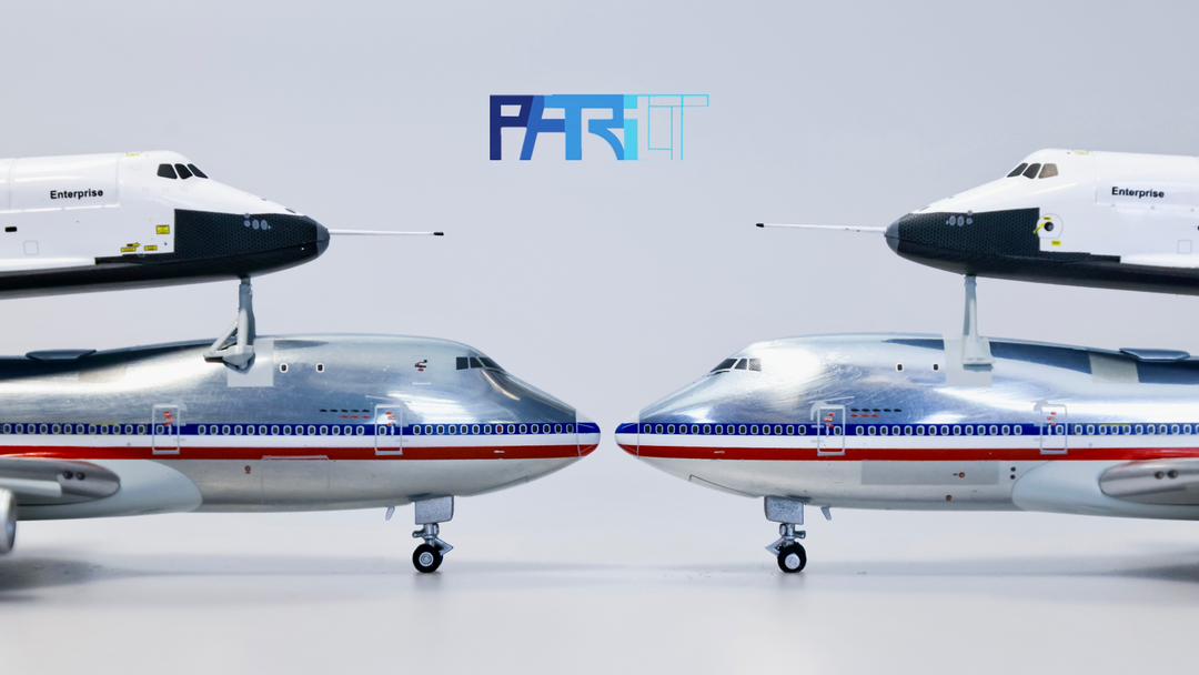 [PRE-ORDER] NASA Boeing 747-123 (SCA) "Polished American Livery" - N905NA and Rockwell Space Shuttle Orbiter "Enterprise" - OV-101 Highly Detailed 1/400 Diecast Aircraft Model
