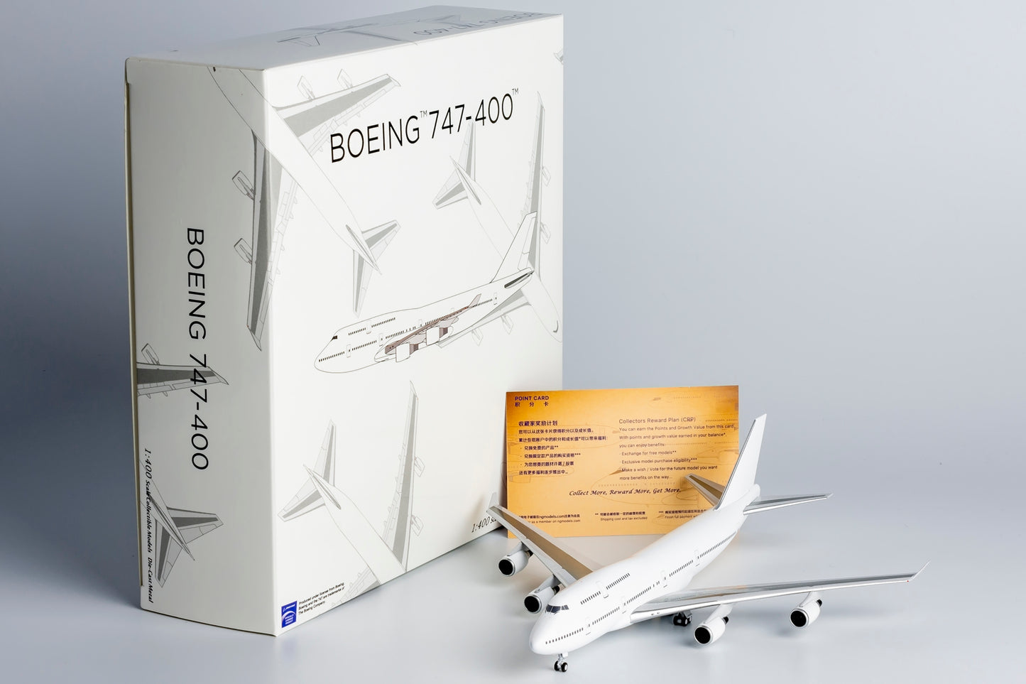 Boeing 747-400 "Blank / All White Livery" Highly Detailed 1/400 Diecast Aircraft Model
