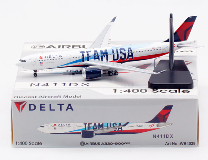 Delta Airlines "Team USA" Airbus A330-900NEO Highly Detailed Diecast Aircraft Model in 1/400 Scale