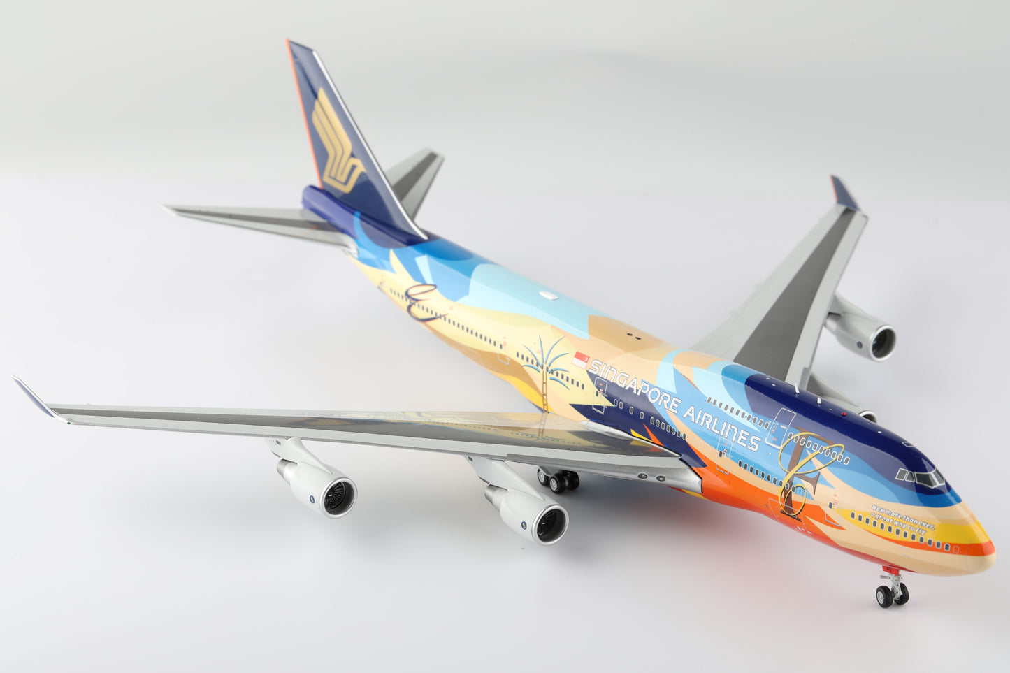 Singapore Airlines "Tropical Mega Top" Boeing 747-400 Highly Detailed 1/200 Diecast Aircraft Model
