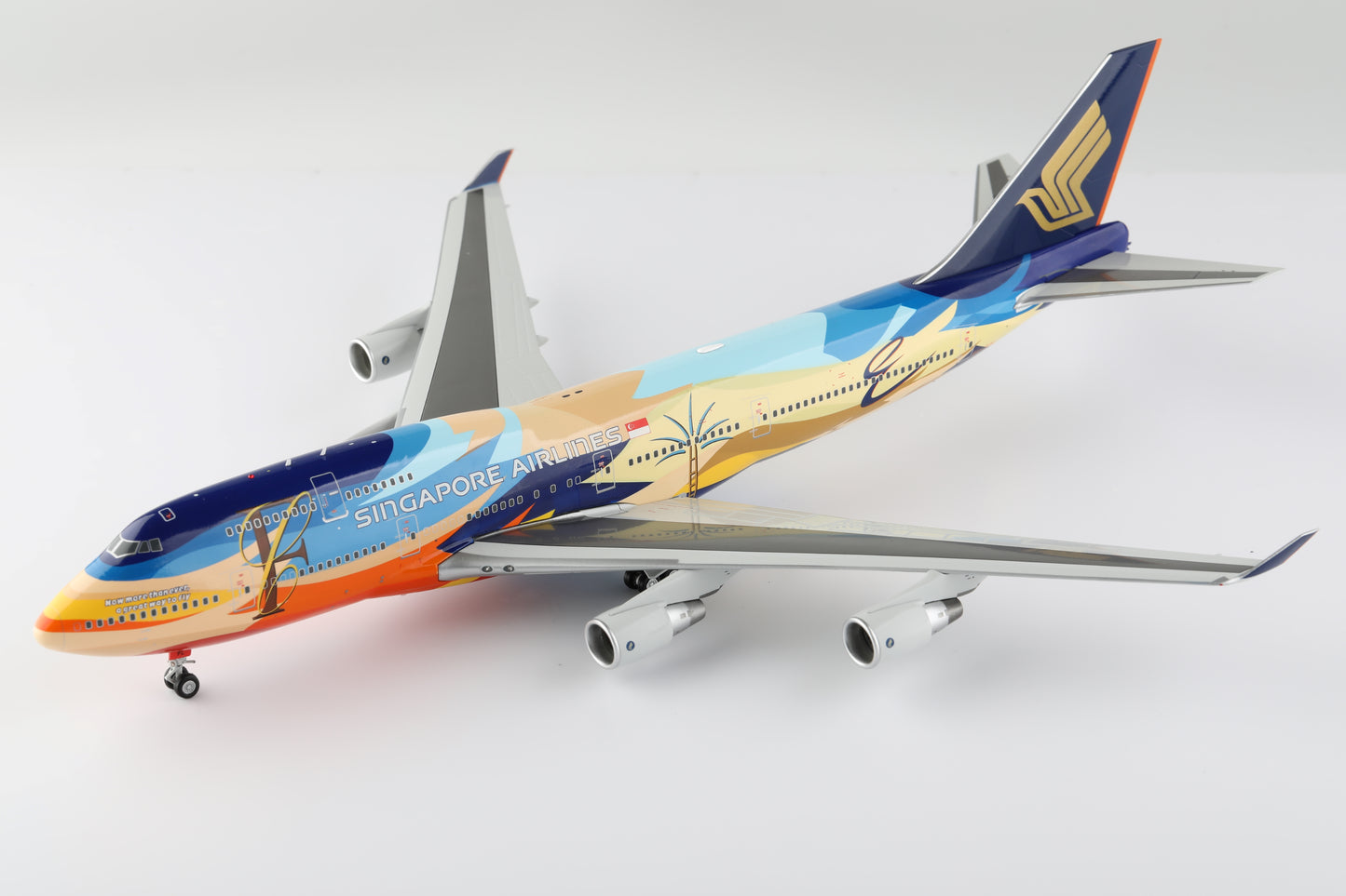 Singapore Airlines "Tropical Mega Top" Boeing 747-400 Highly Detailed 1/200 Diecast Aircraft Model