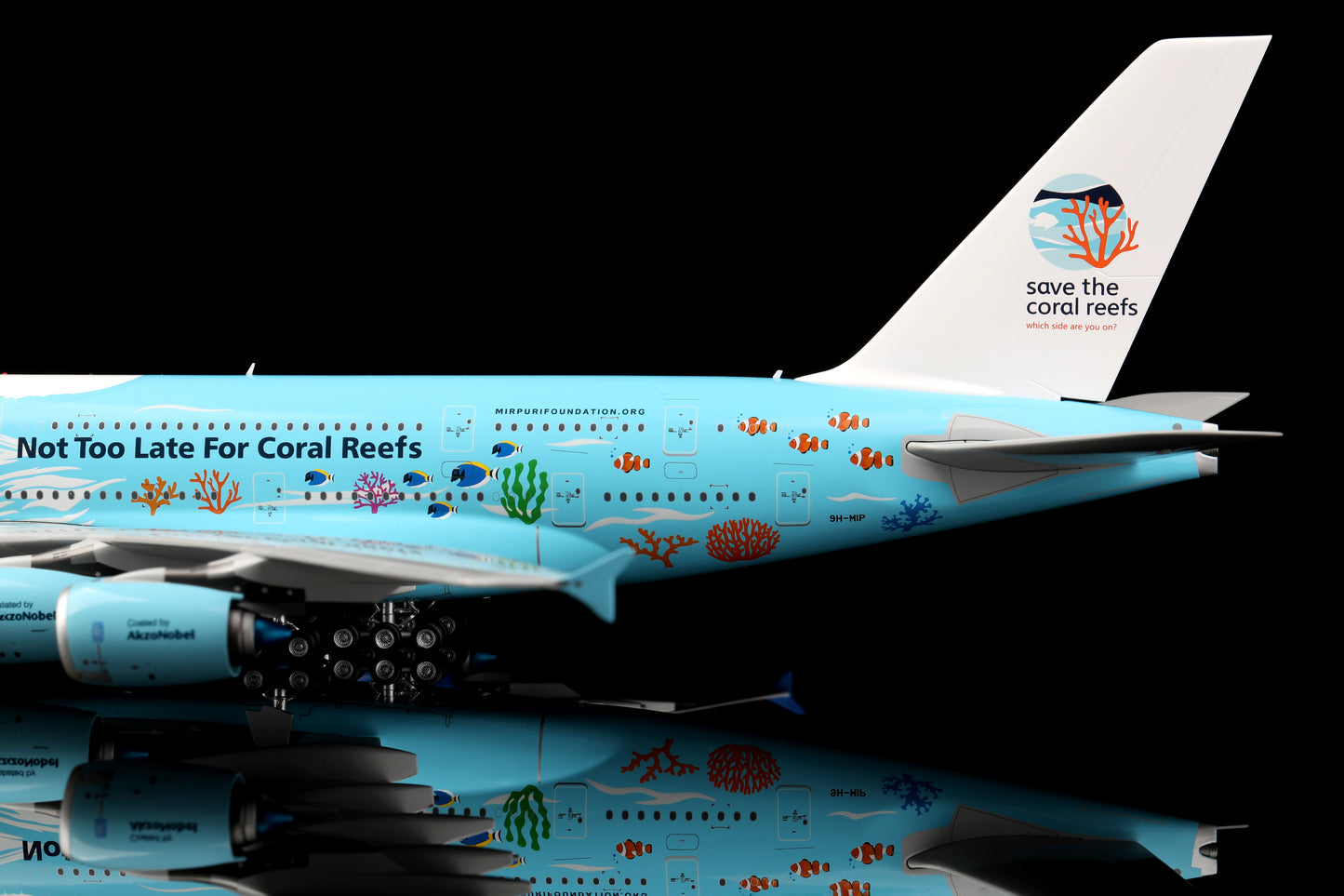 Hi Fly Malta "Save the Coral Reefs" Airbus A380-800 Highly Detailed 1/200 Diecast Aircraft Model