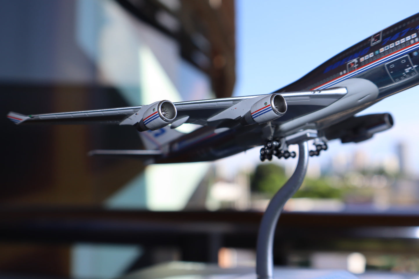The Boeing Company Boeing 747-400 "Prototype - Chrome Livery" Highly Detailed Diecast Aircraft Model in 1/400 Scale