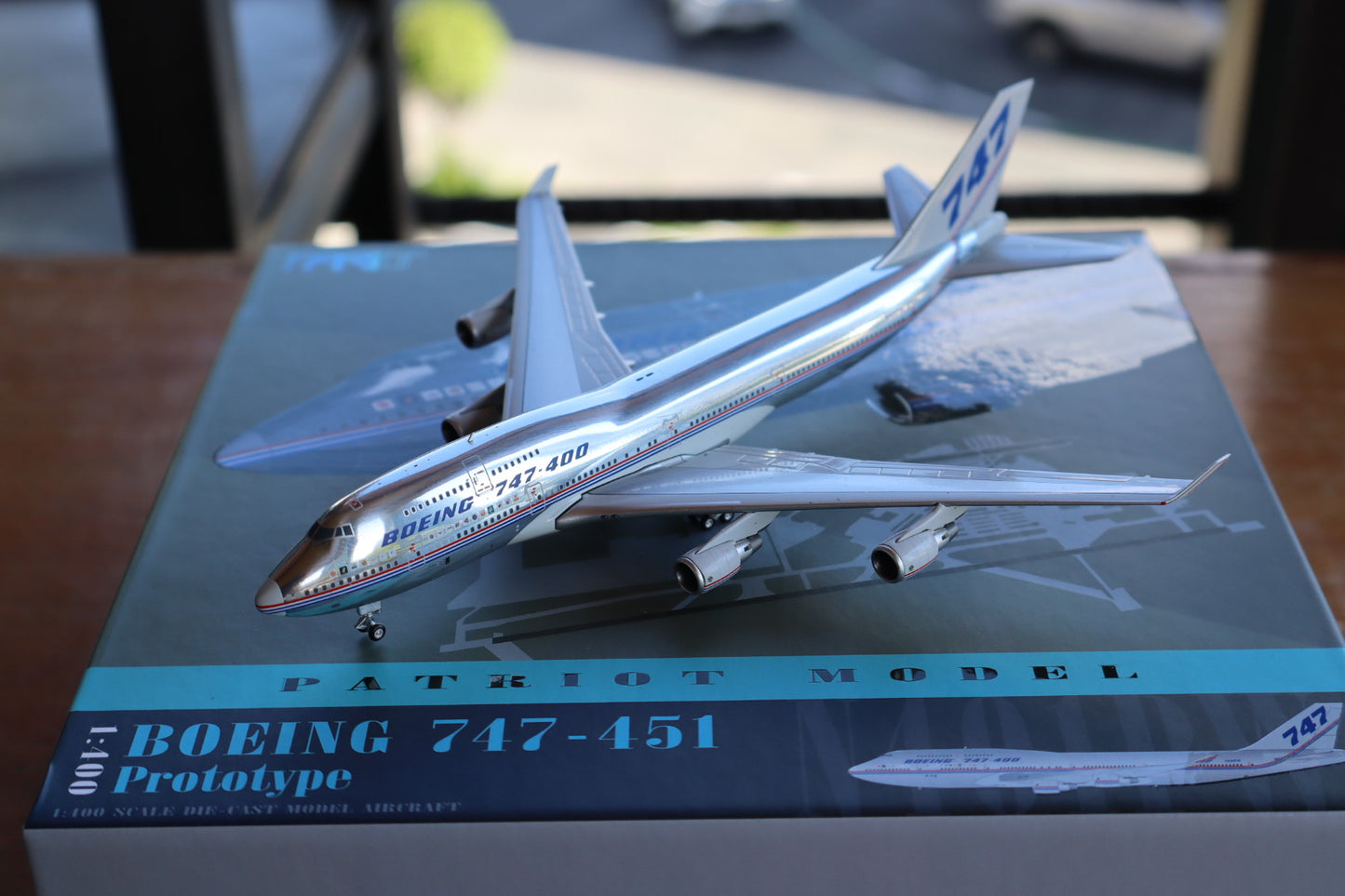 The Boeing Company Boeing 747-400 "Prototype - Chrome Livery" Highly Detailed Diecast Aircraft Model in 1/400 Scale