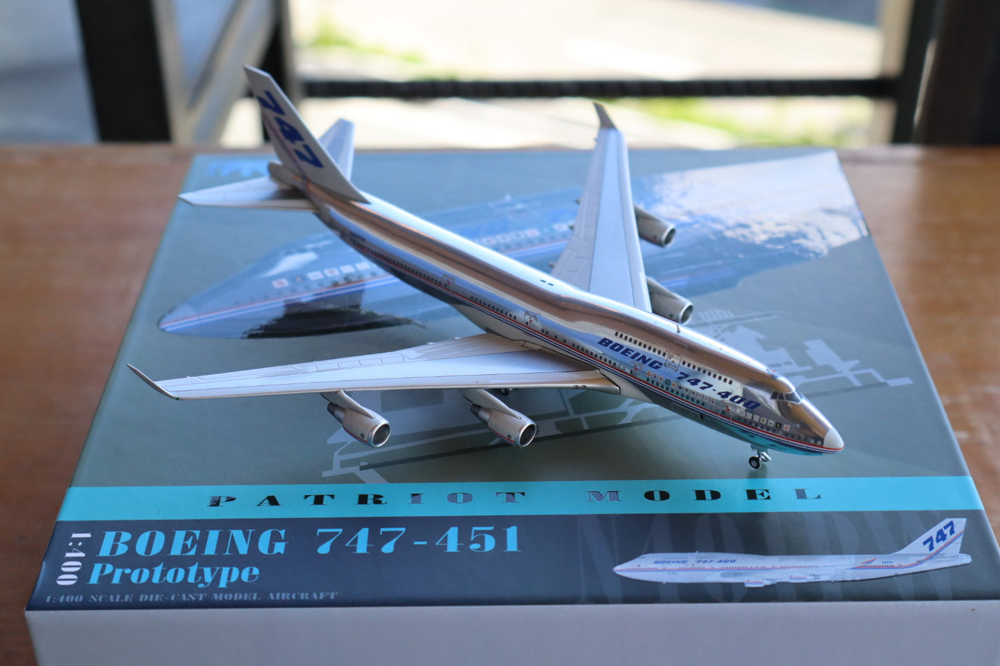 The Boeing Company Boeing 747-400 "Prototype - Chrome Livery" Highly Detailed Diecast Aircraft Model in 1/400 Scale