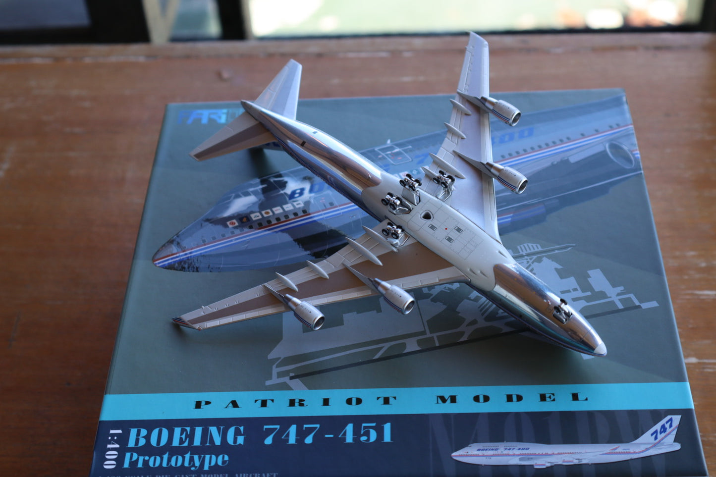 The Boeing Company Boeing 747-400 "Prototype - Chrome Livery" Highly Detailed Diecast Aircraft Model in 1/400 Scale