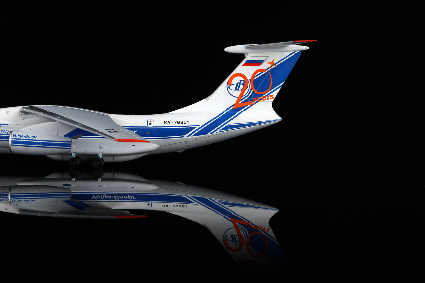 Volga-Dnepr Airlines Ilyushin Il-76 "20 Years" Highly Detailed Diecast Aircraft Model in 1/200 Scale