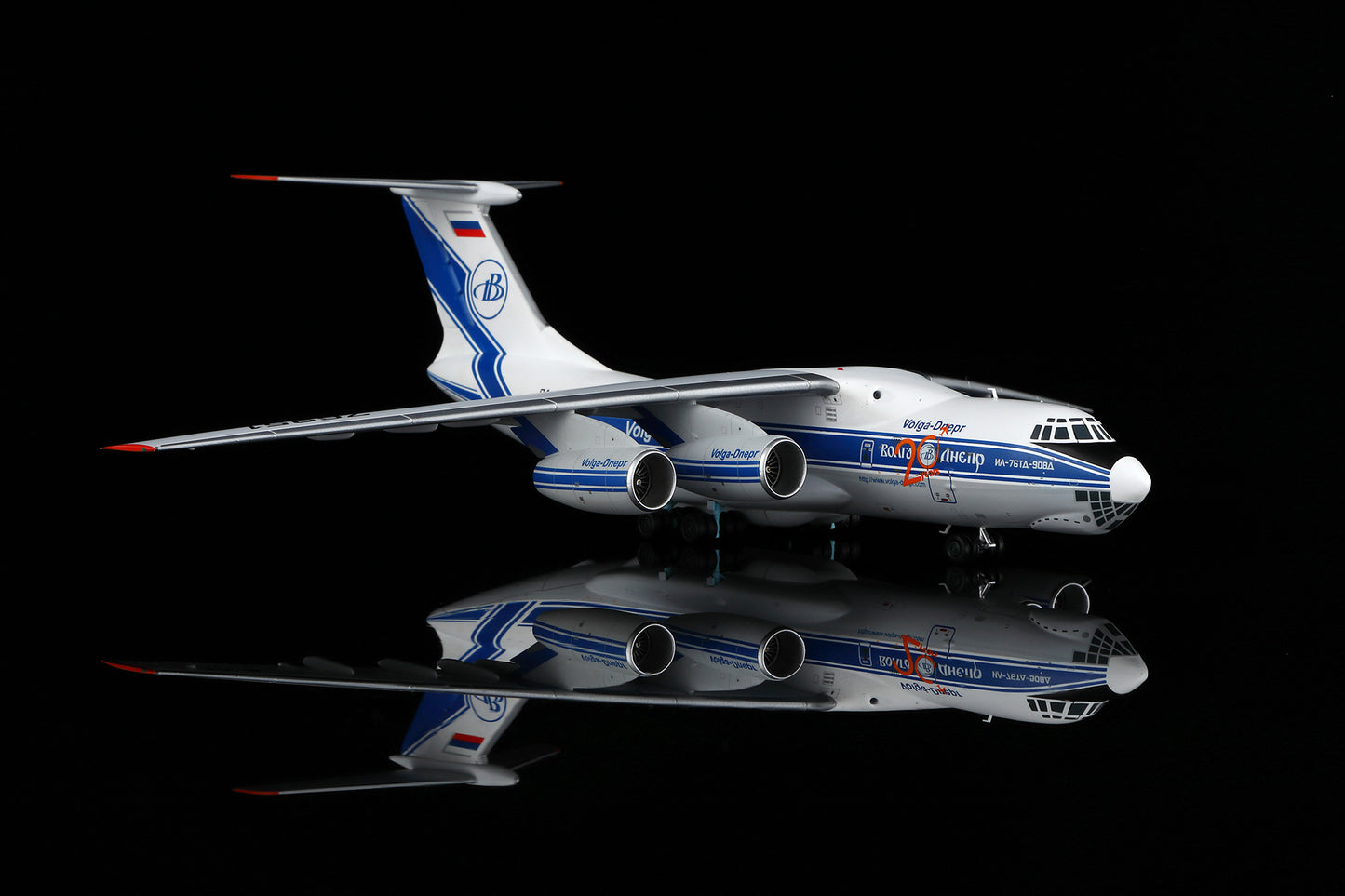 Volga-Dnepr Airlines Ilyushin Il-76 "20 Years" Highly Detailed Diecast Aircraft Model in 1/200 Scale